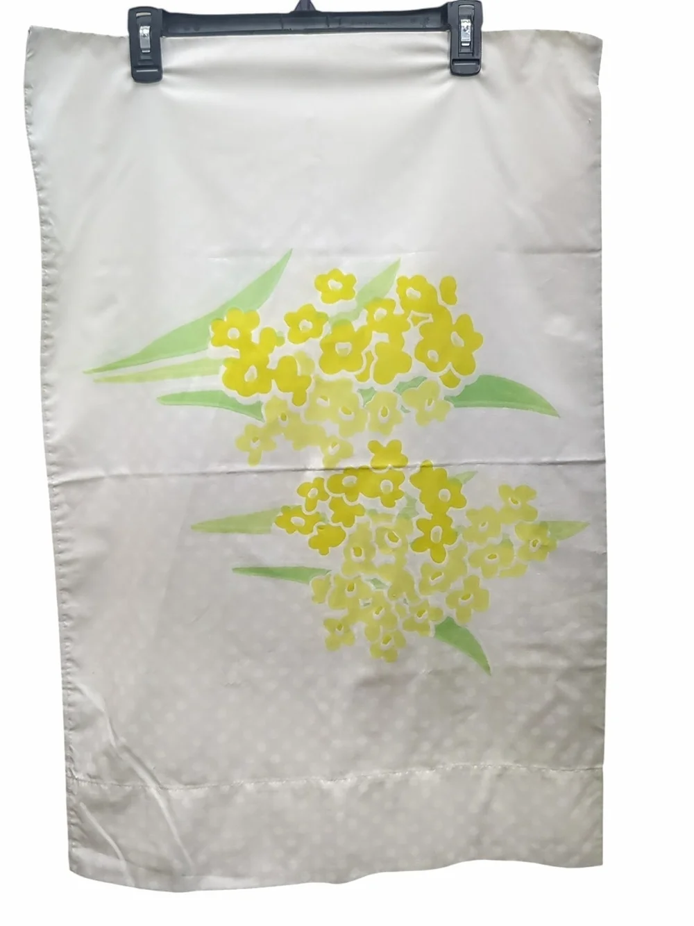 Vtg Wamsutta Ultracale Standard Pillowcase Set Yellow Floral Dot Print Cottage